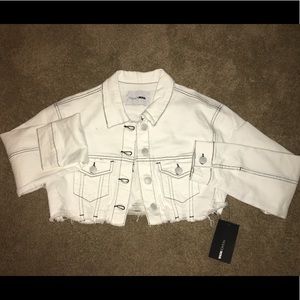 ‘Better with you’ white denim jacket